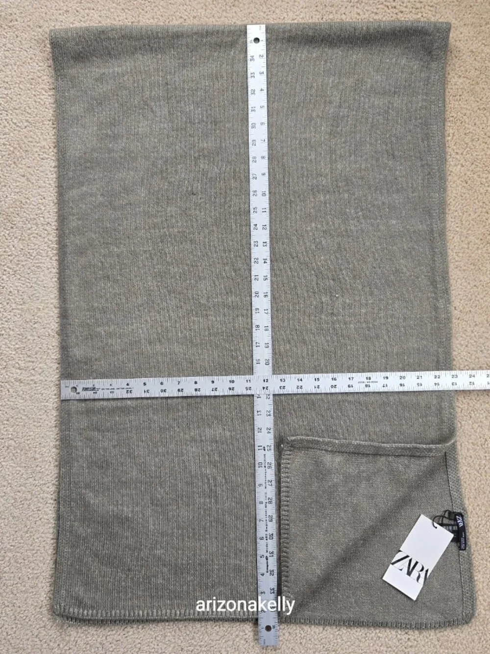 NWT Zara Knit Scarf Green - Picture 2 of 10